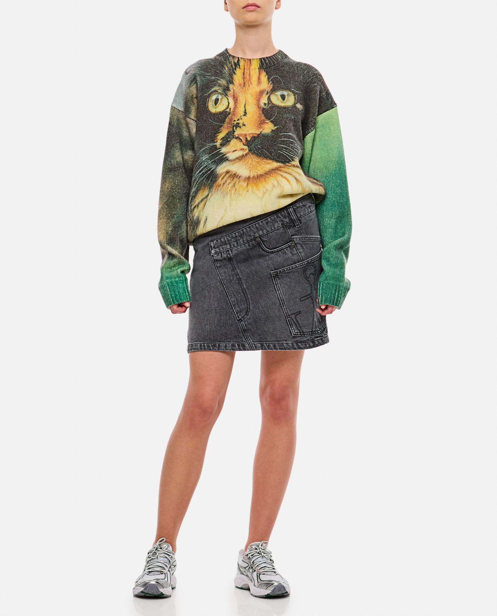 j. w. anderson denim twisted skirt