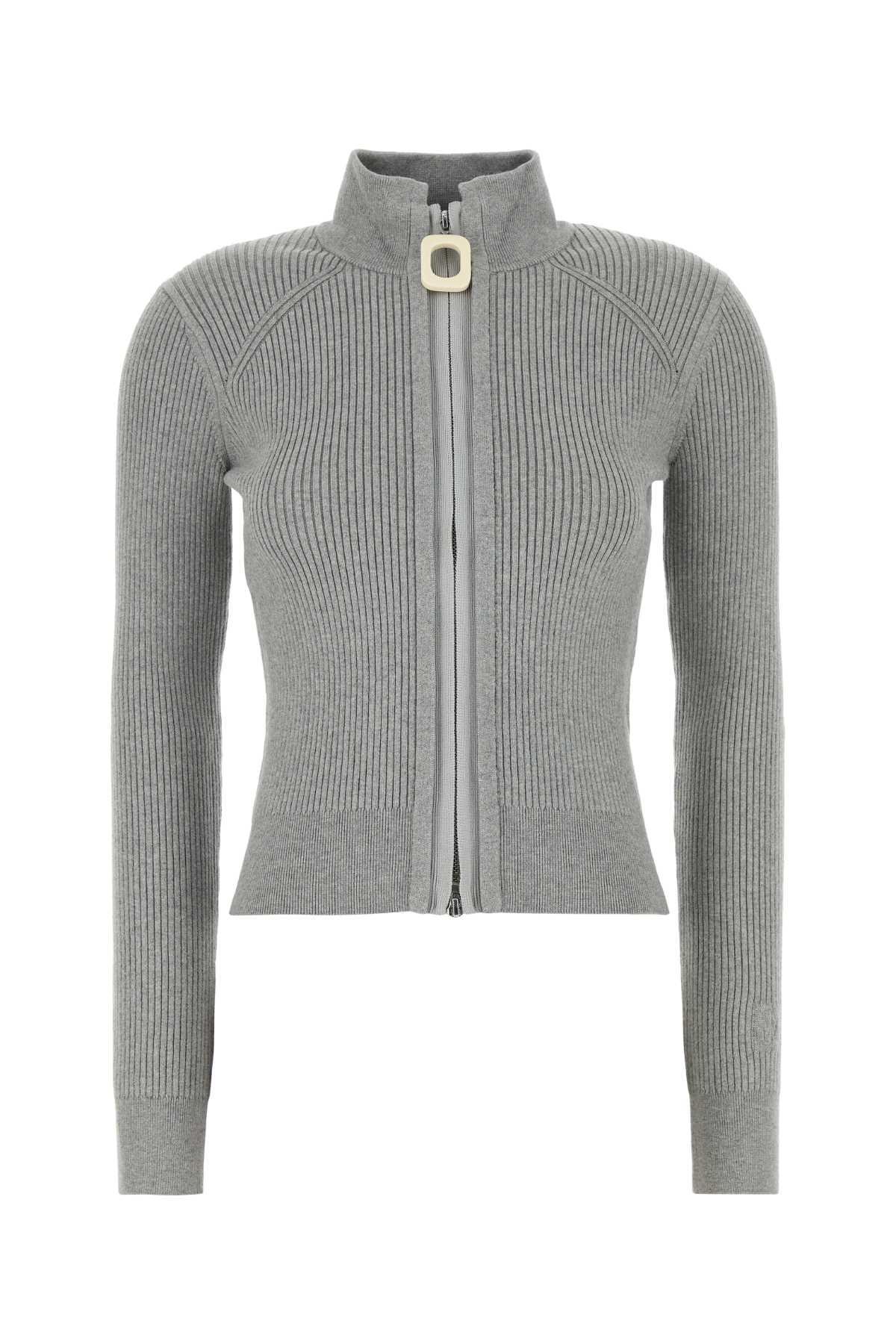 j. w. anderson grey stretch cotton blend cardigan