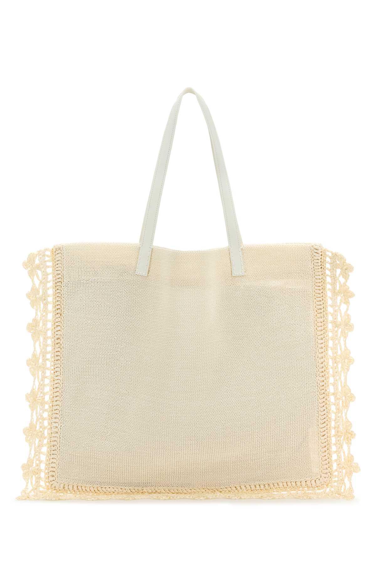 j. w. anderson ivory crochet shopping bag