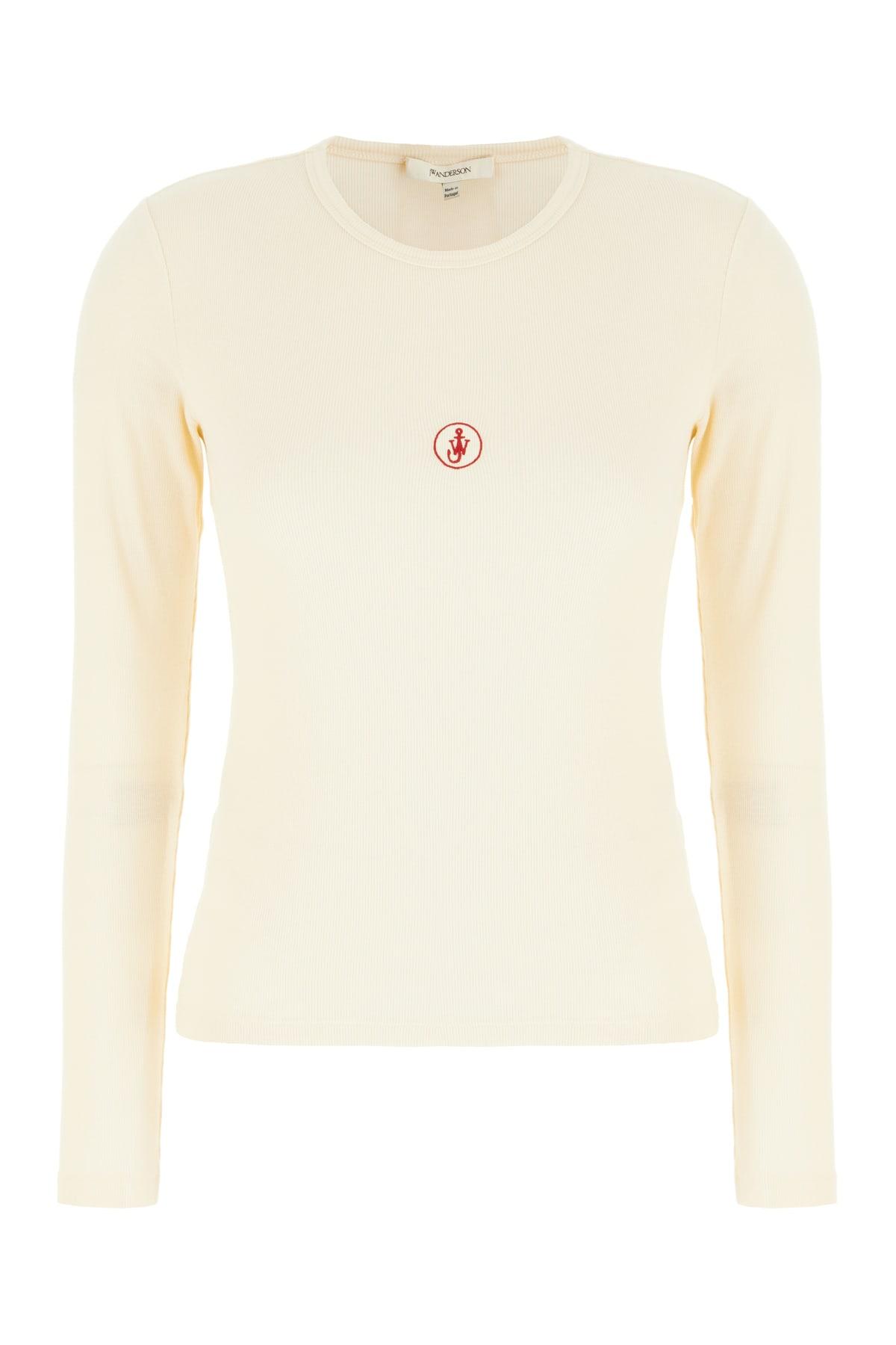 j. w. anderson ivory stretch cotton t-shirt