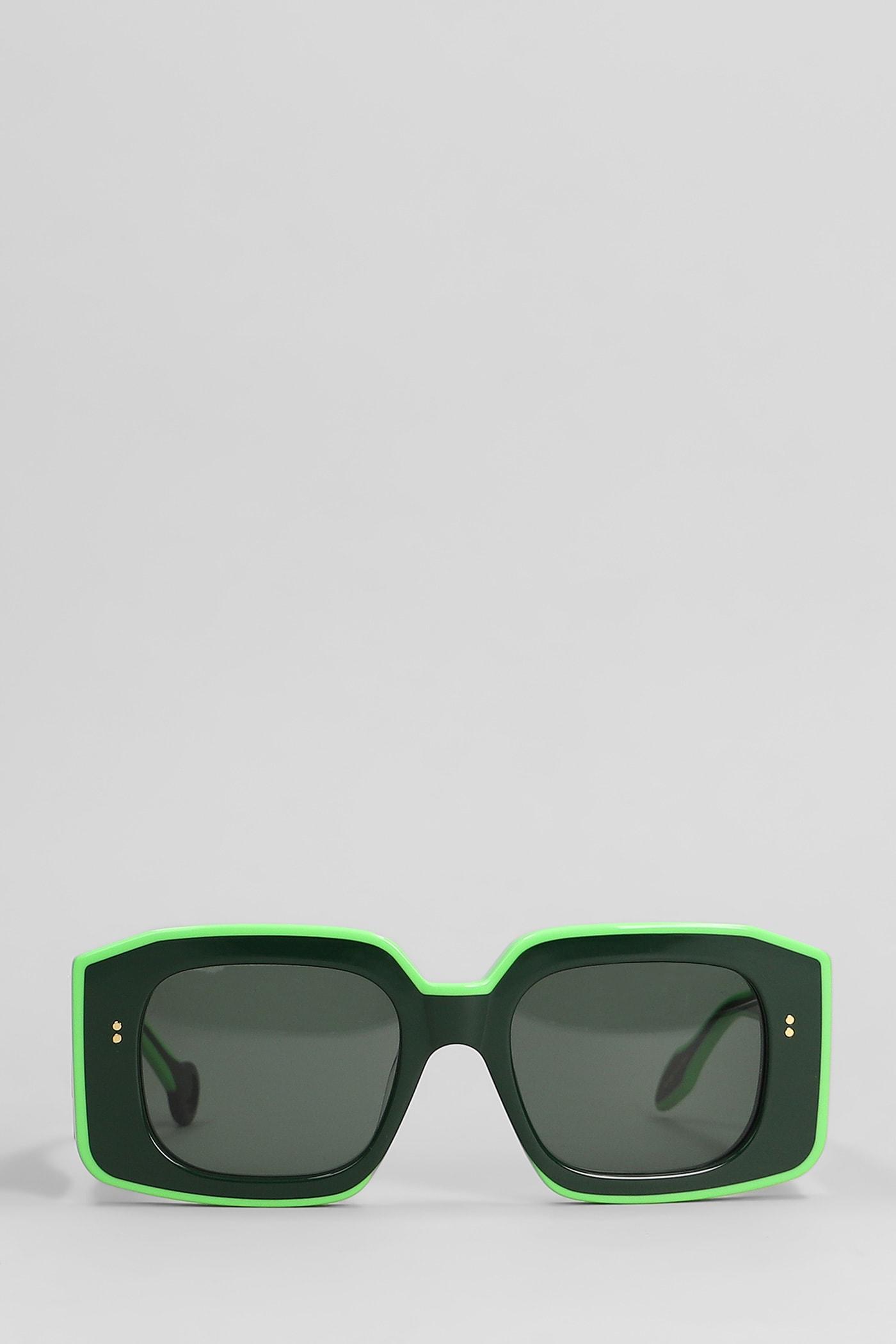 j. w. anderson jwa01 bumper sunglasses in green acetate