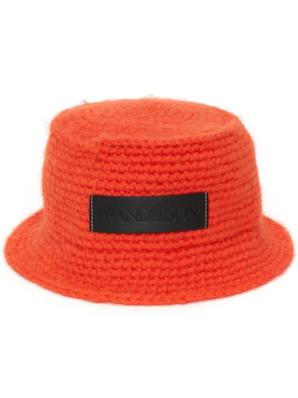 j. w. anderson logo patch knit bucket hat