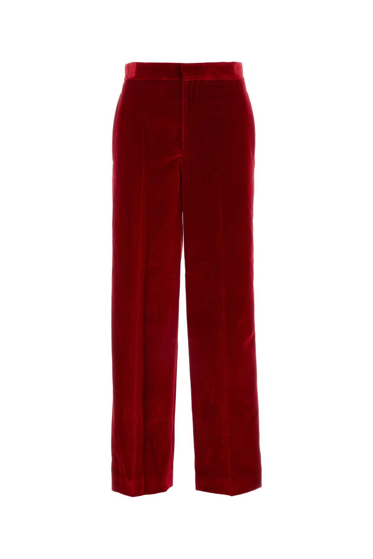 j. w. anderson red velvet pant