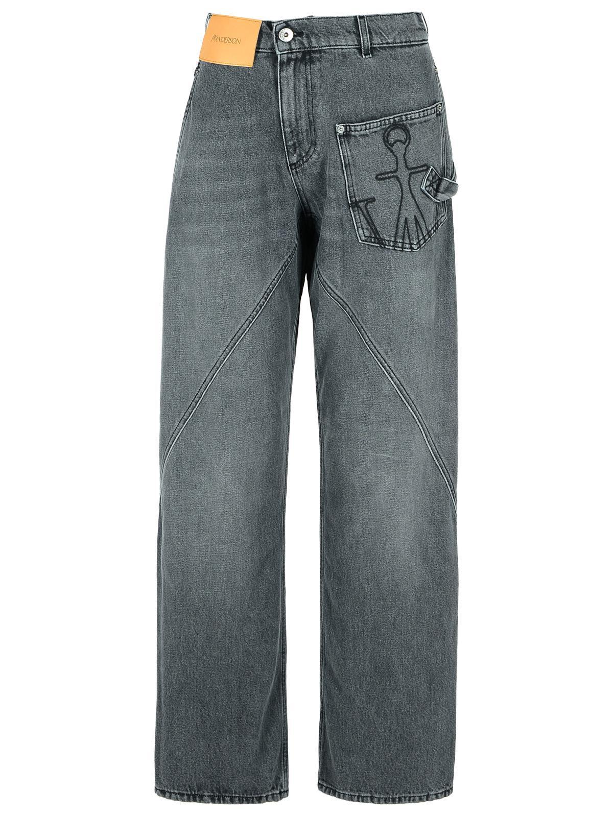 j. w. anderson twisted grey denim jeans