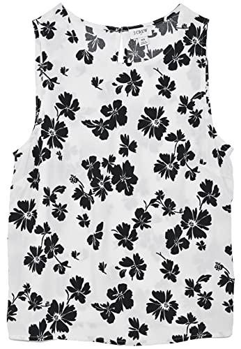 j.crew mercantile women's sleeveless shell top (m, black white floral)
