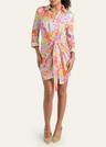 jacey floral self-tie shirtdress