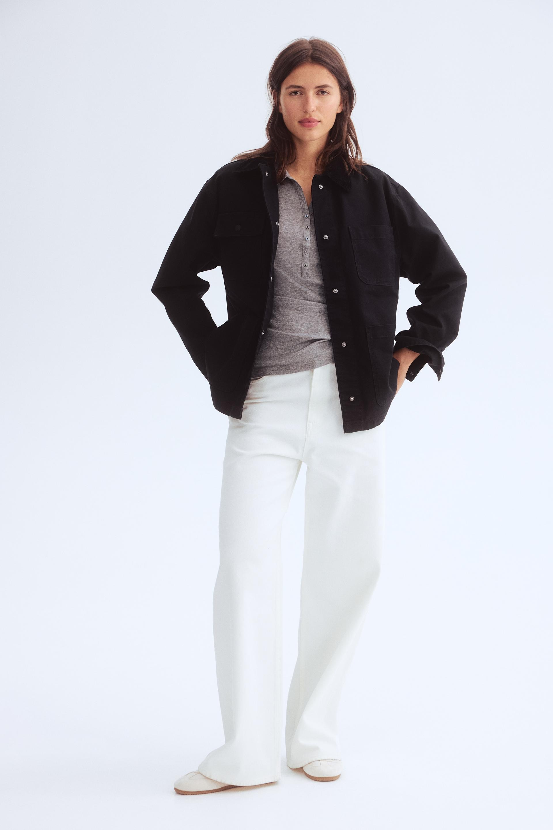 jacket with corduroy collar