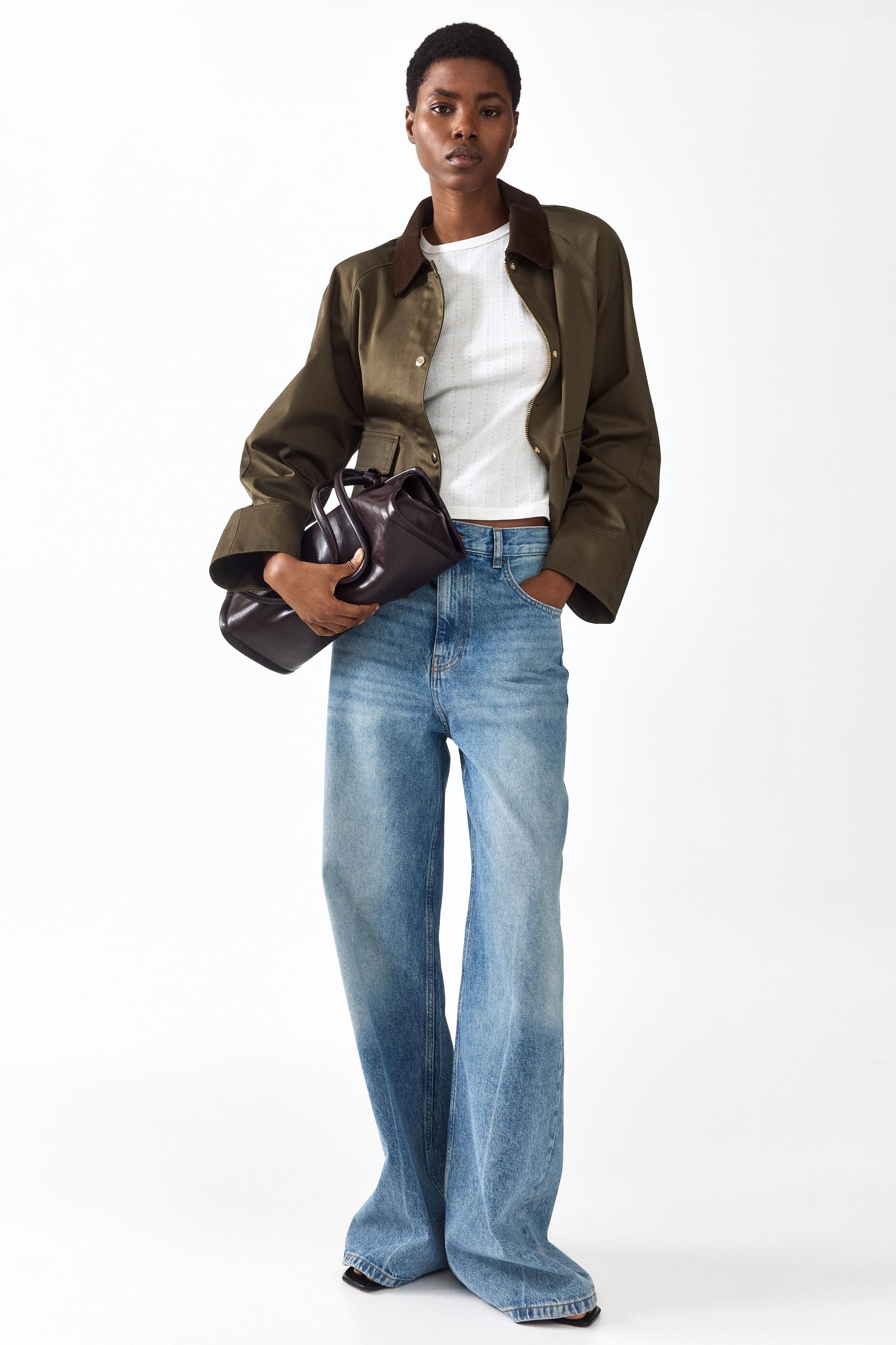 jacket with corduroy collar