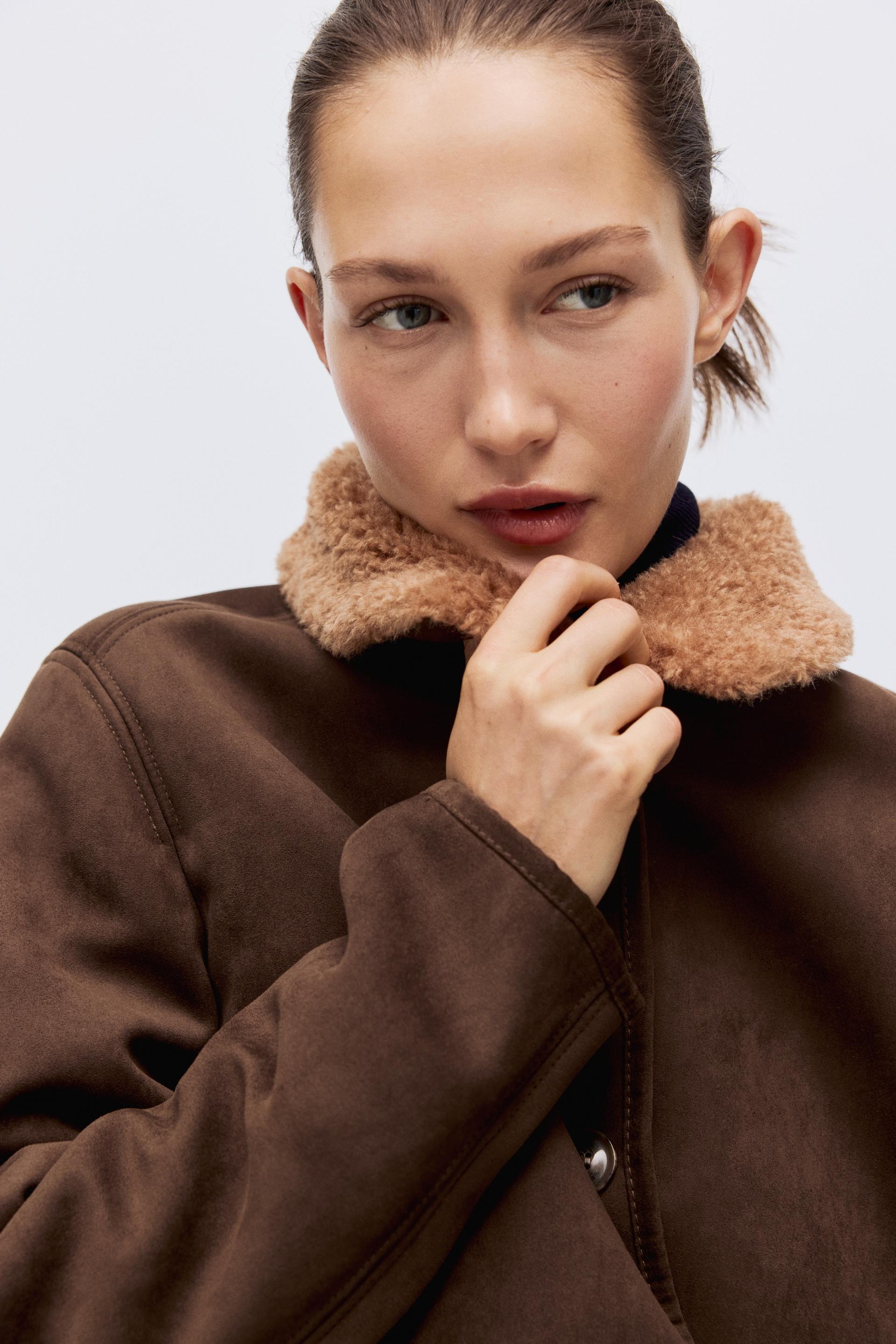 jacket with teddy fleece collar