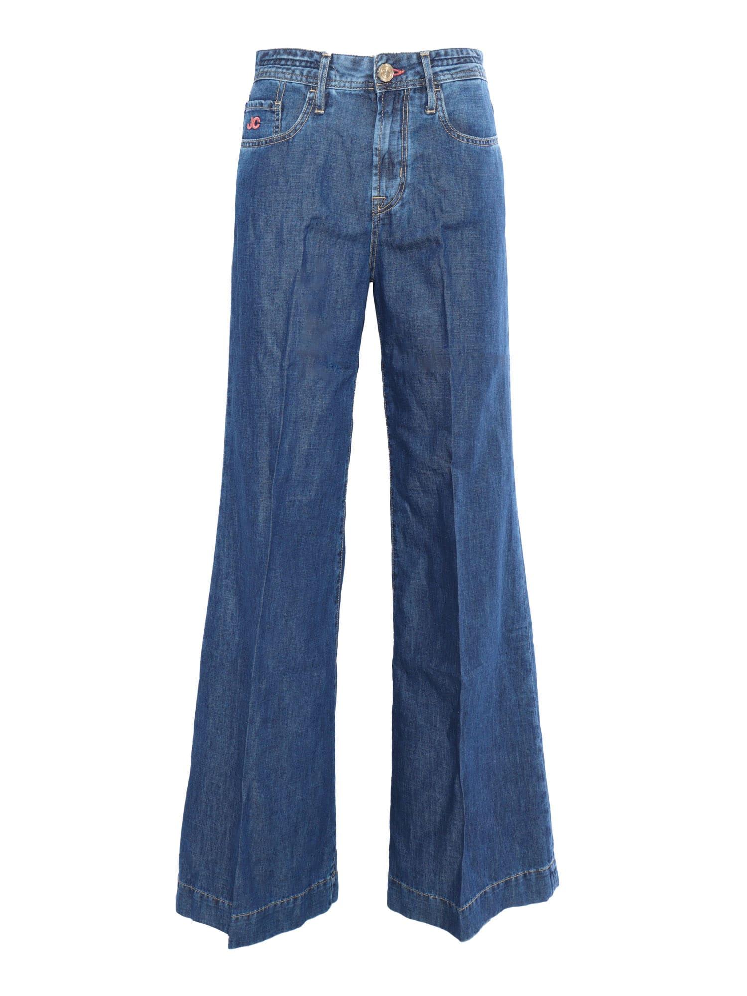 jacob cohen blue flared jeans