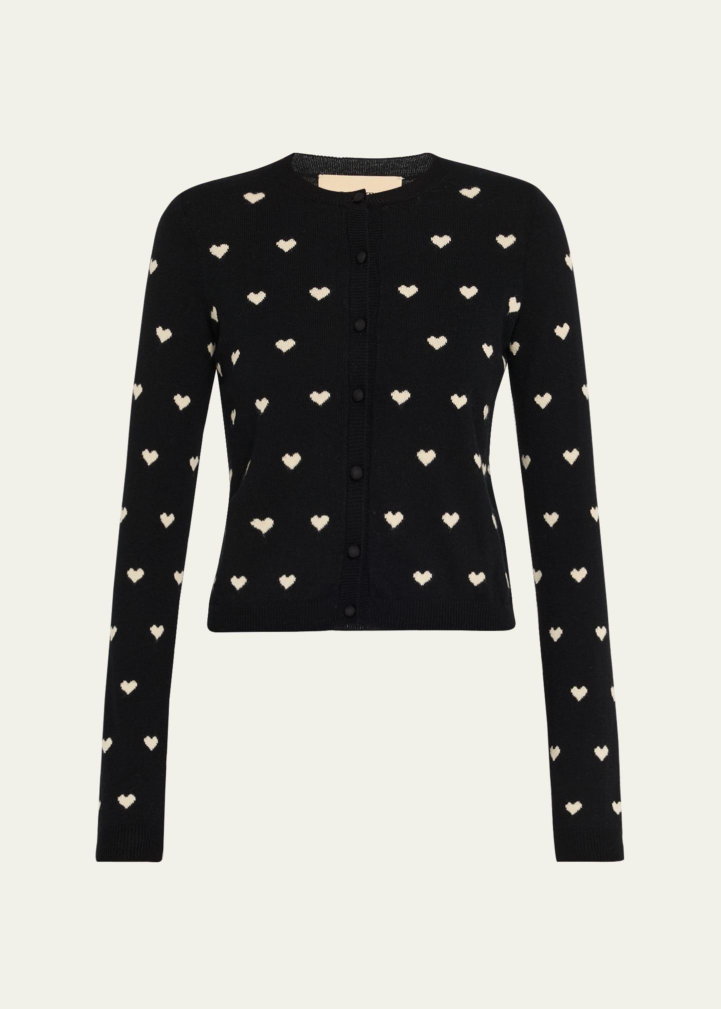 jacquard hearts wool-cashmere cardigan