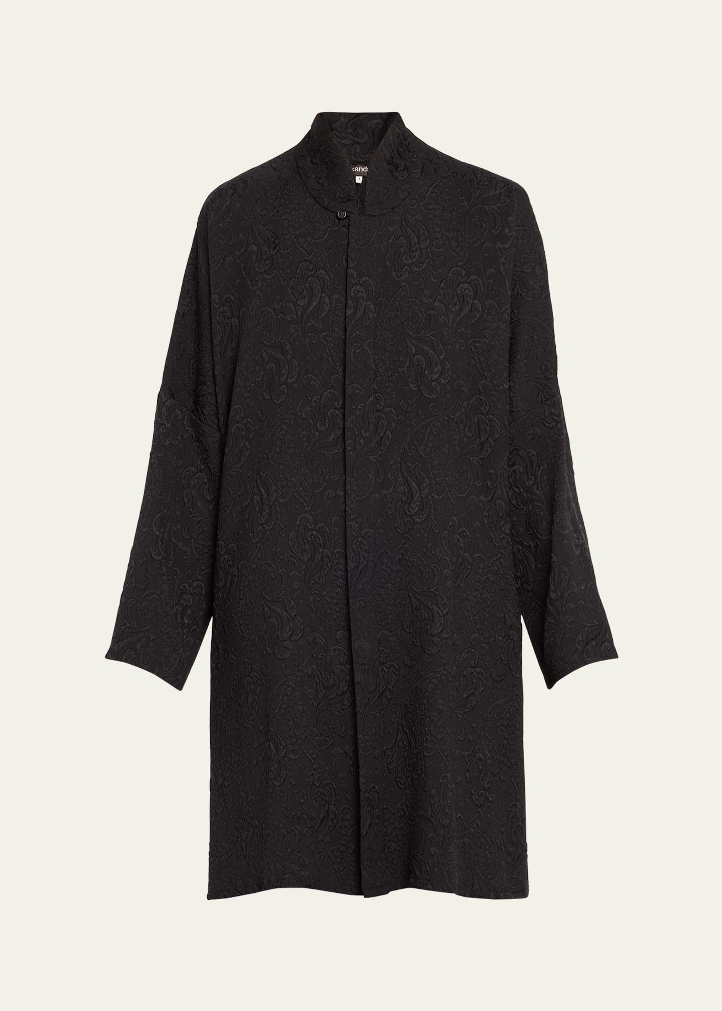 jacquard imperial shirt with chinese collar (very long length)