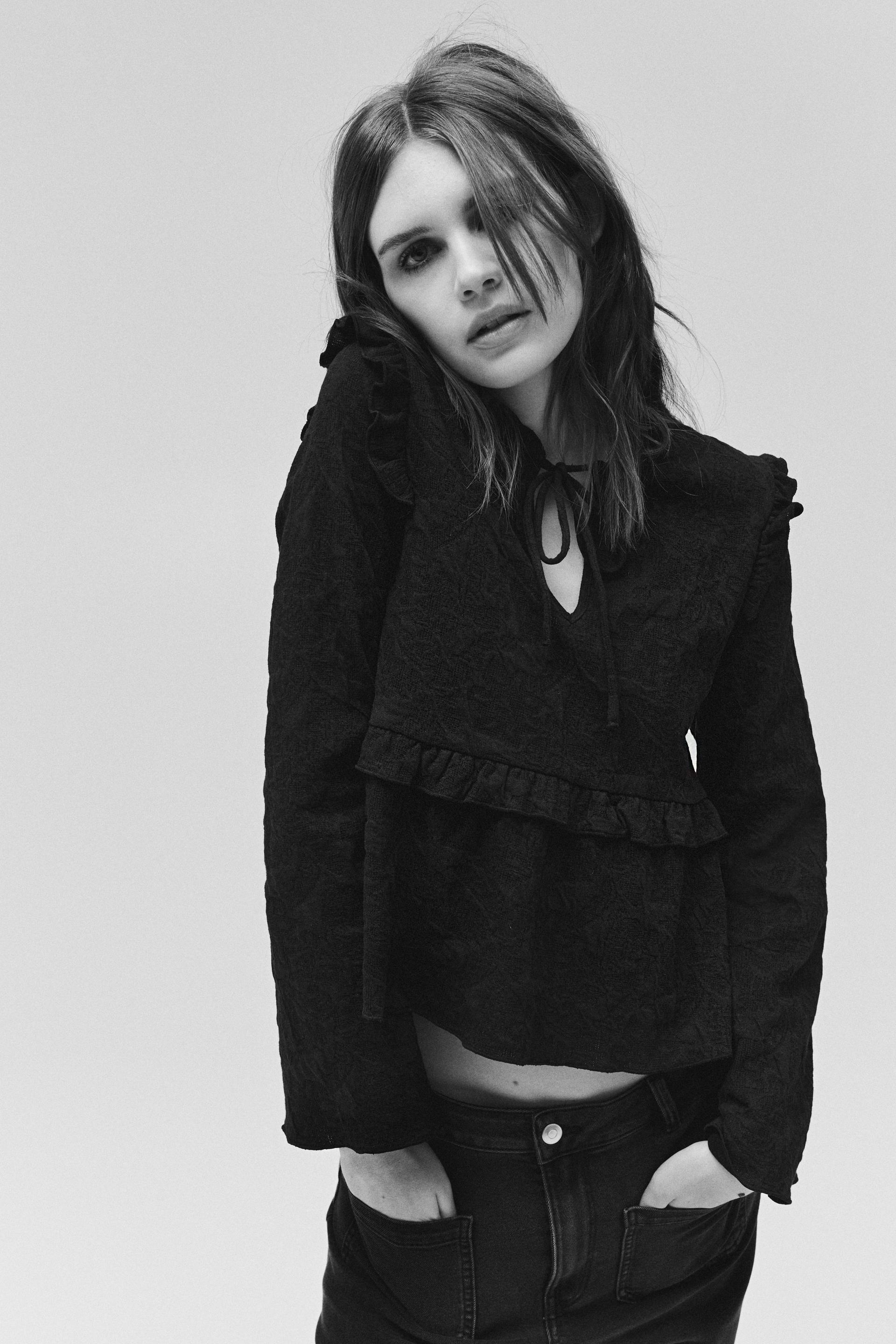 jacquard jersey blouse