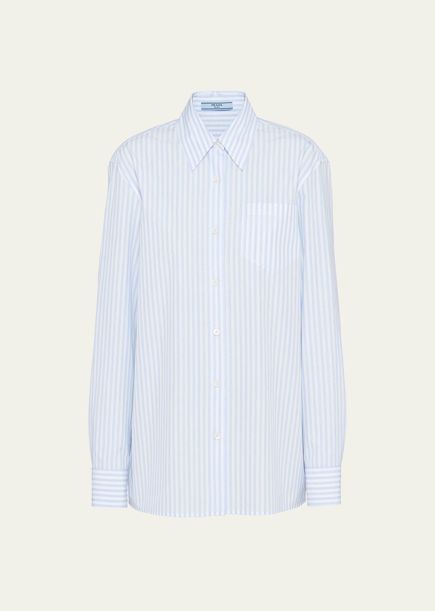 jacquard logo poplin button up shirt