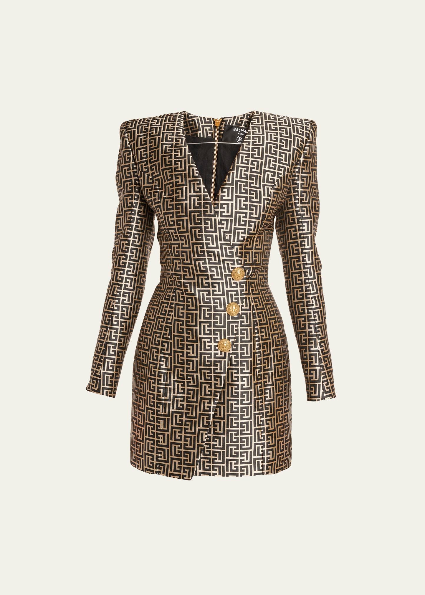 jacquard monogram mini dress