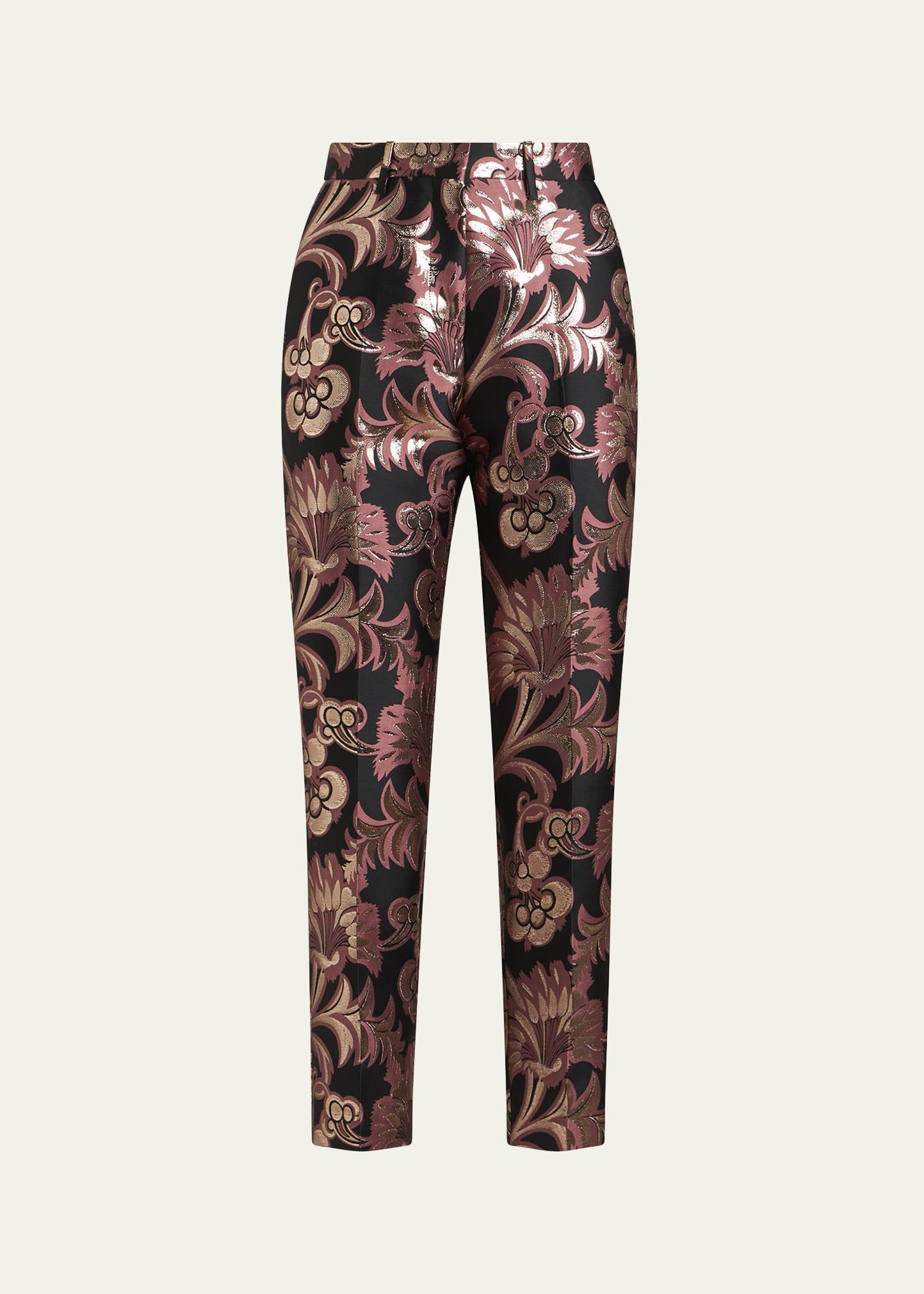jacquard tapered leg trousers