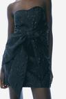 jacquard-weave bow-front dress