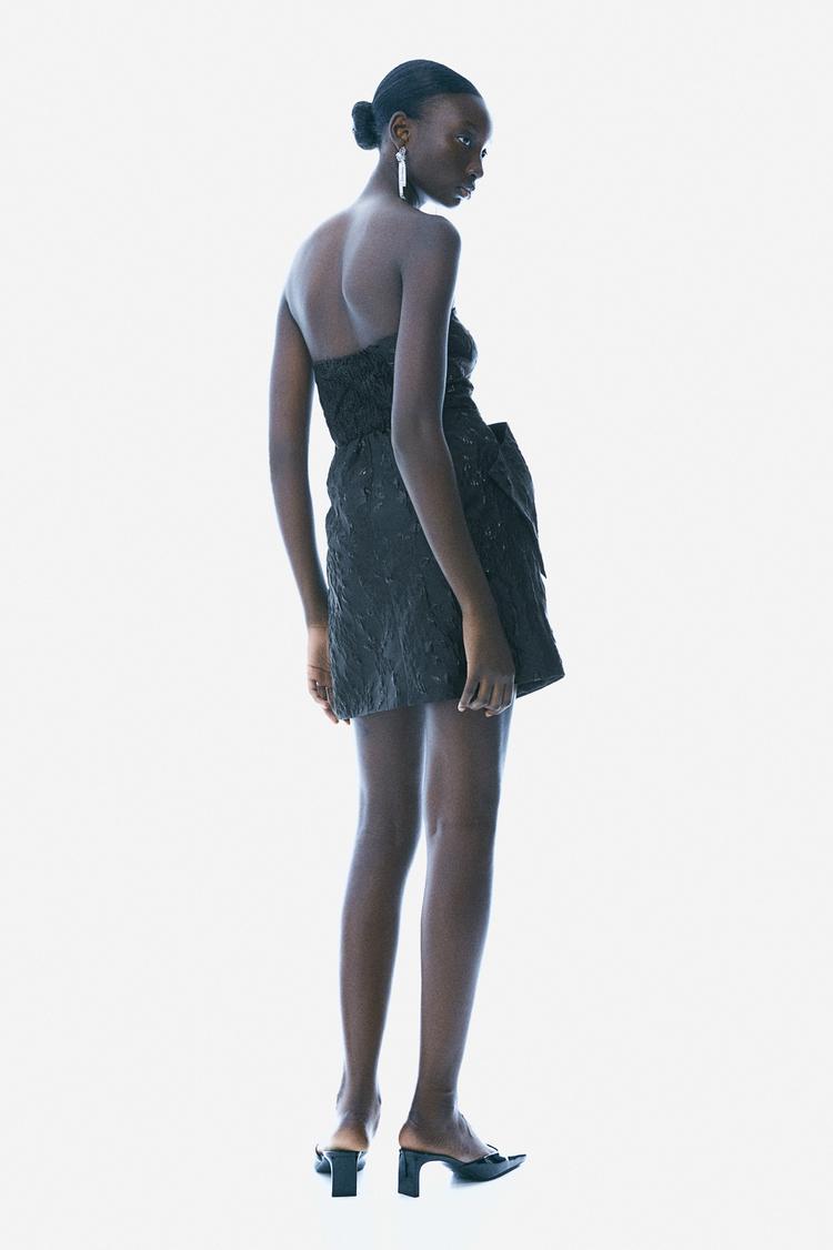jacquard-weave bow-front dress