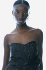 jacquard-weave bow-front dress