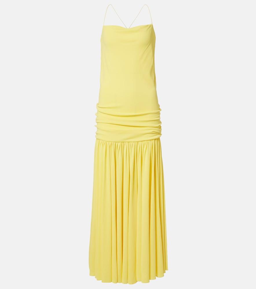jacquemus abiha gathered jersey midi dress