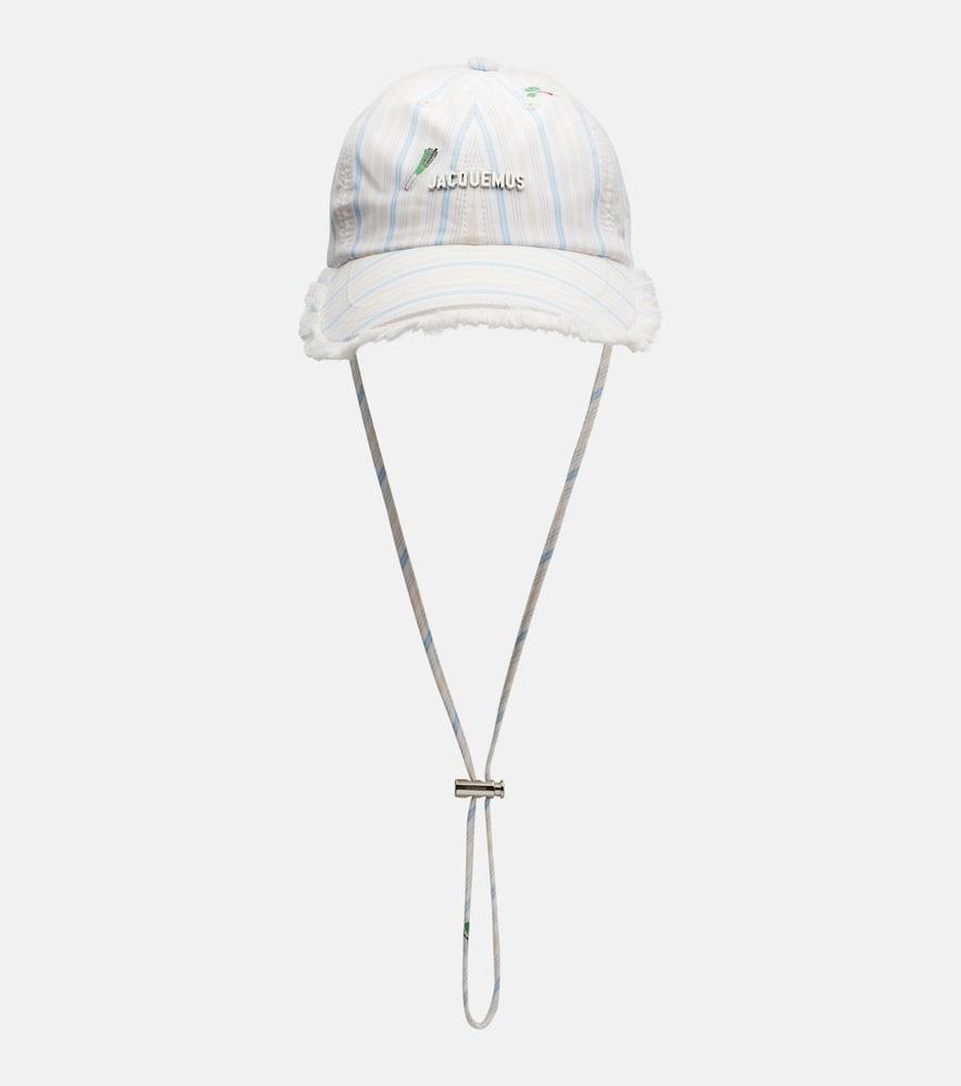 jacquemus artichaut striped cotton canvas baseball cap