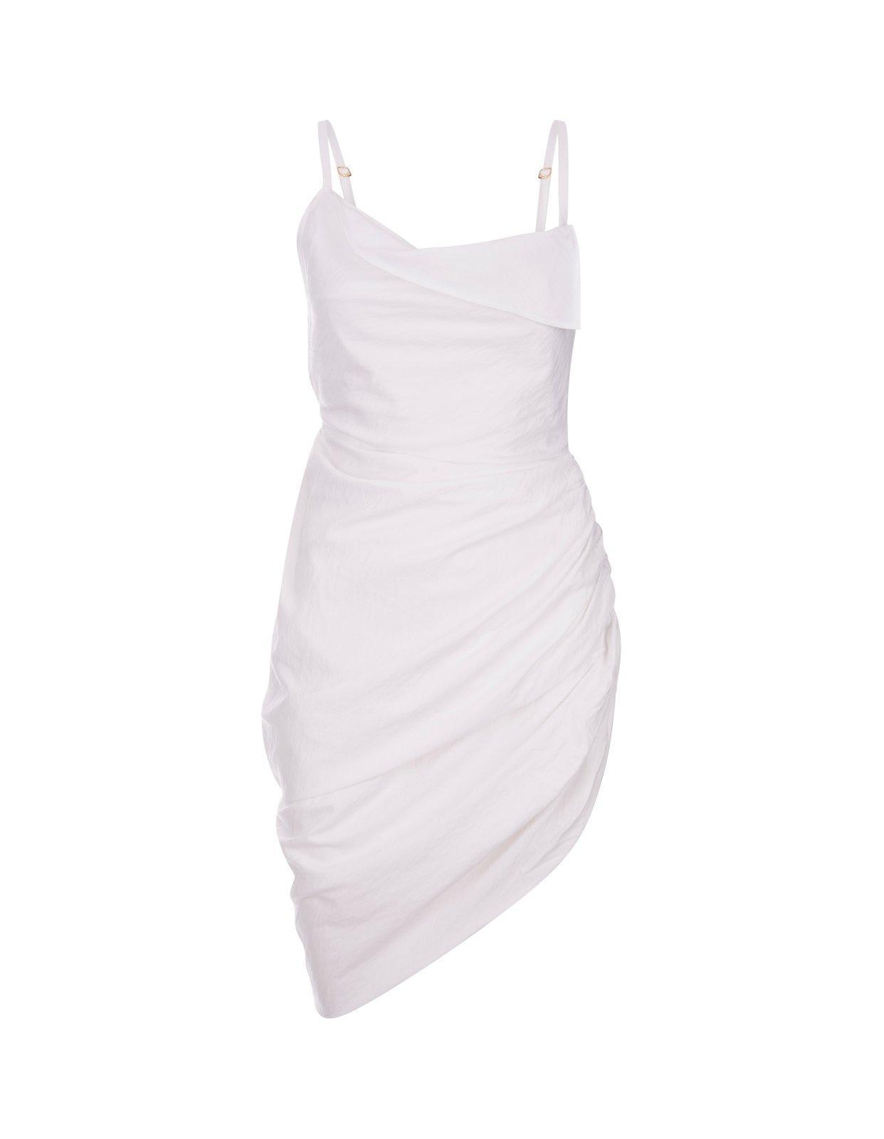 jacquemus asymmetrical gathered dress