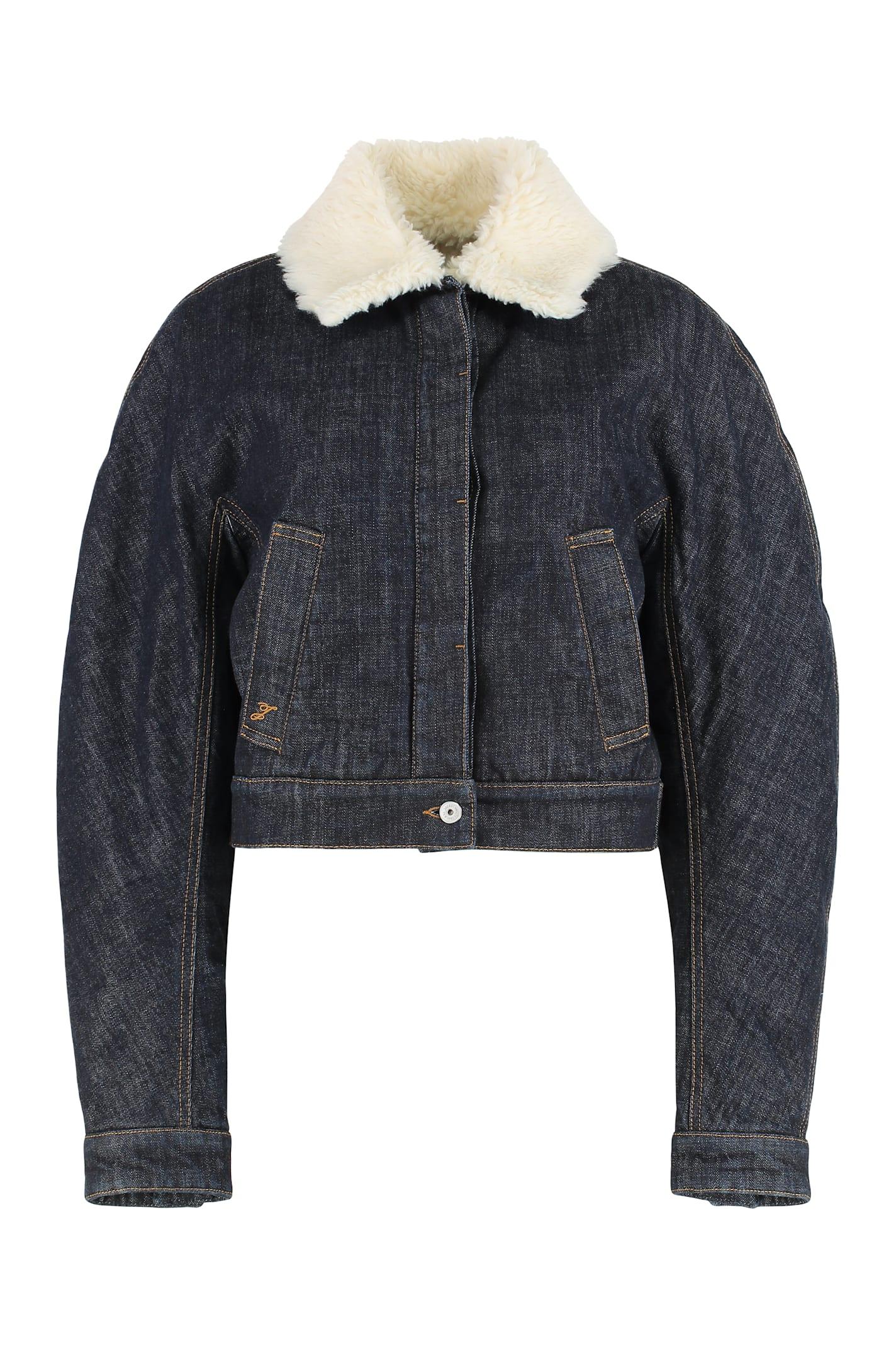 jacquemus aviator jacket de-nîmes ovalo in denim