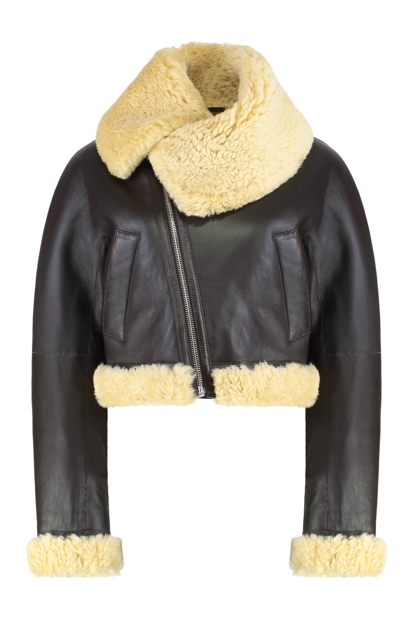jacquemus aviator jacket in leather