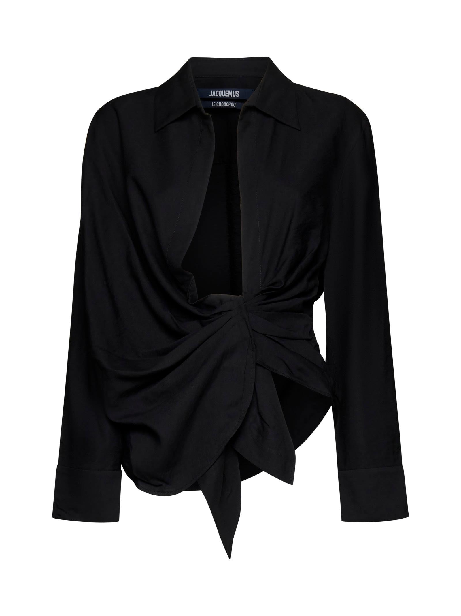 jacquemus bahlia tie-up detailed blouse