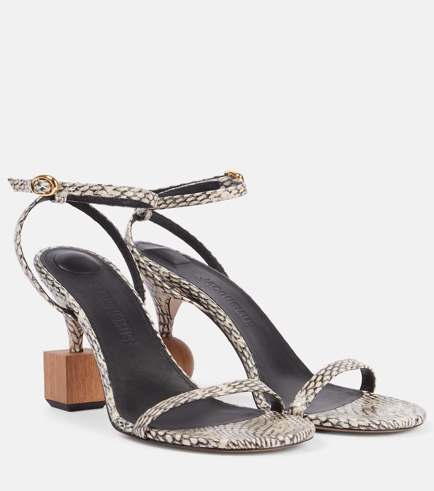 jacquemus bisou embossed leather sandals