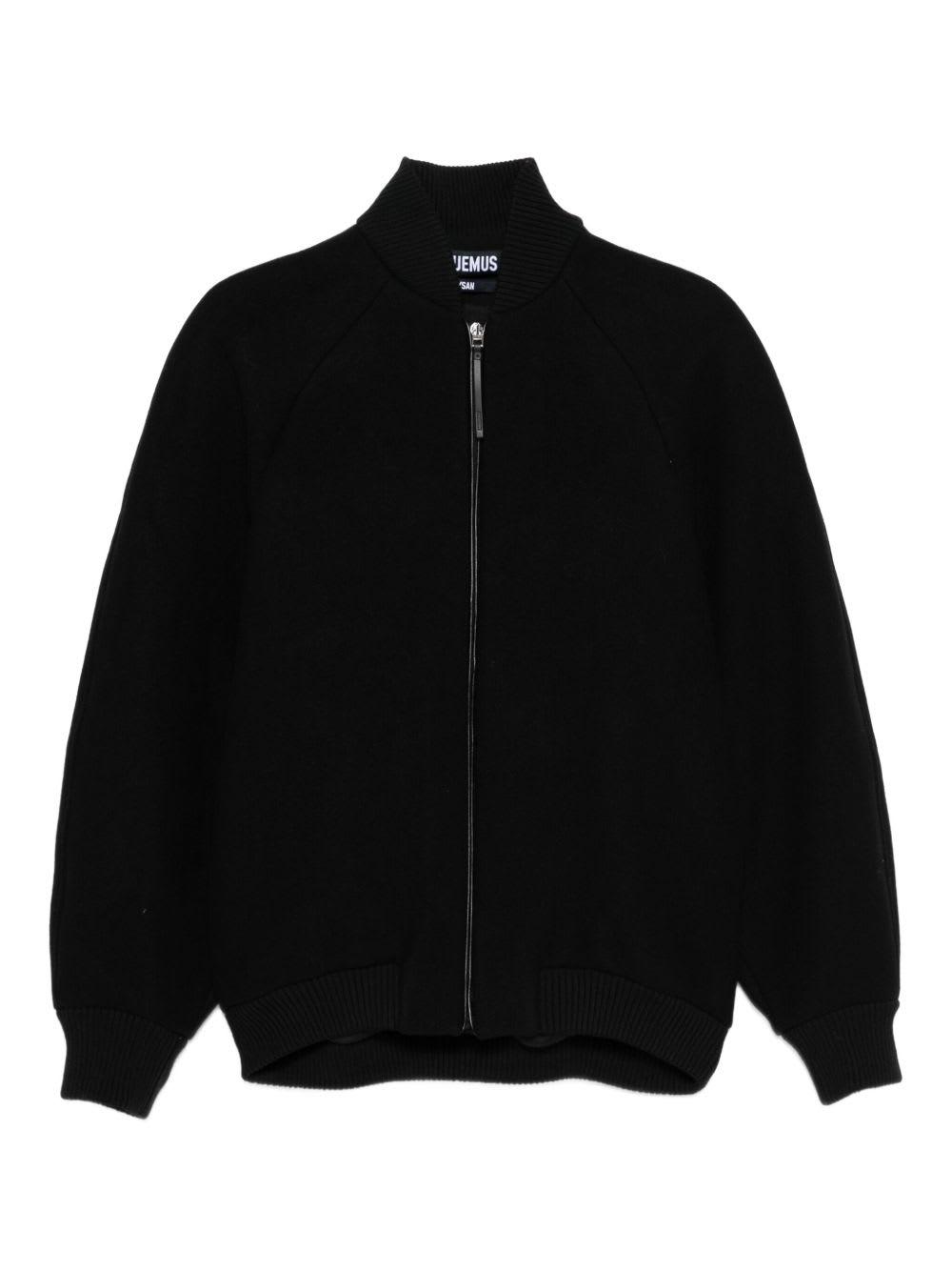 jacquemus black bomber jacket