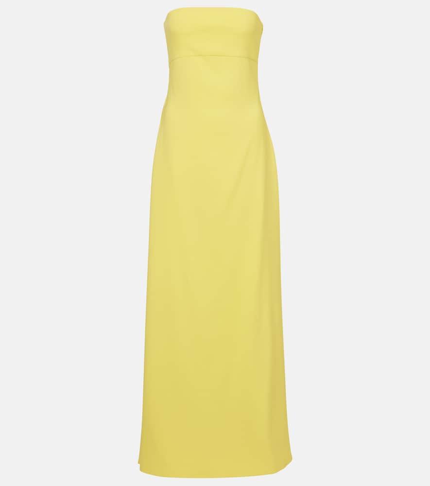 jacquemus caped strapless bustier gown