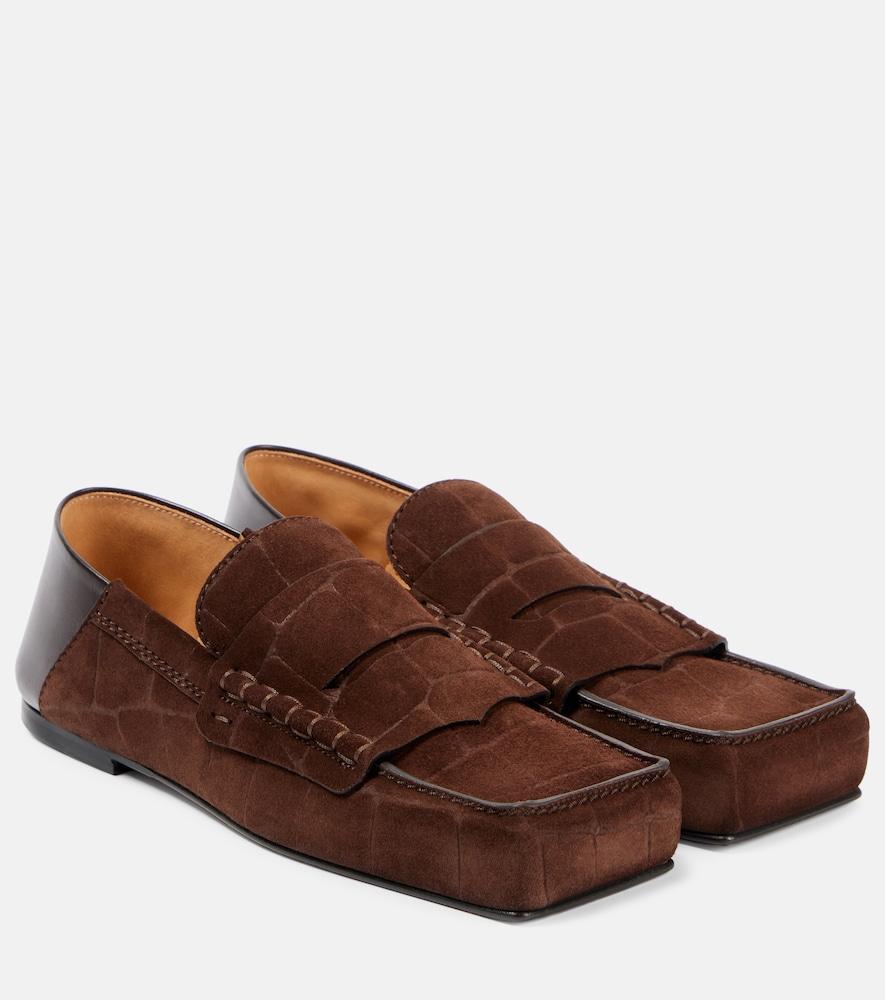 jacquemus carré leather penny loafers