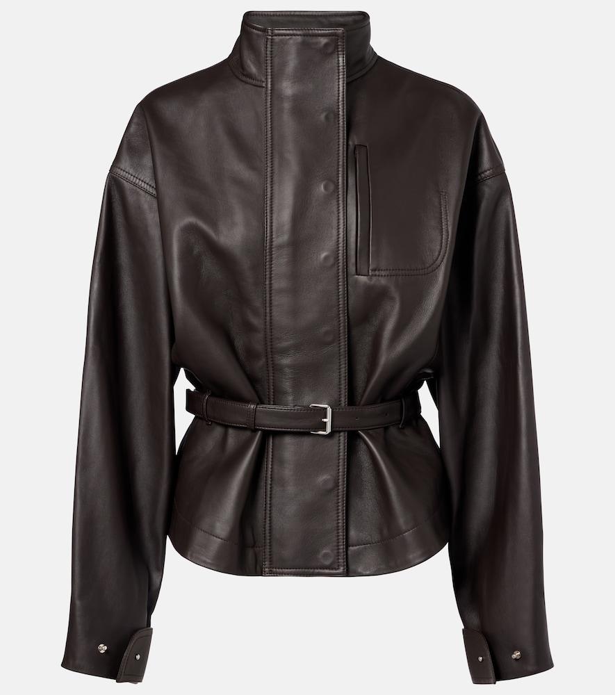 jacquemus ciro belted leather jacket