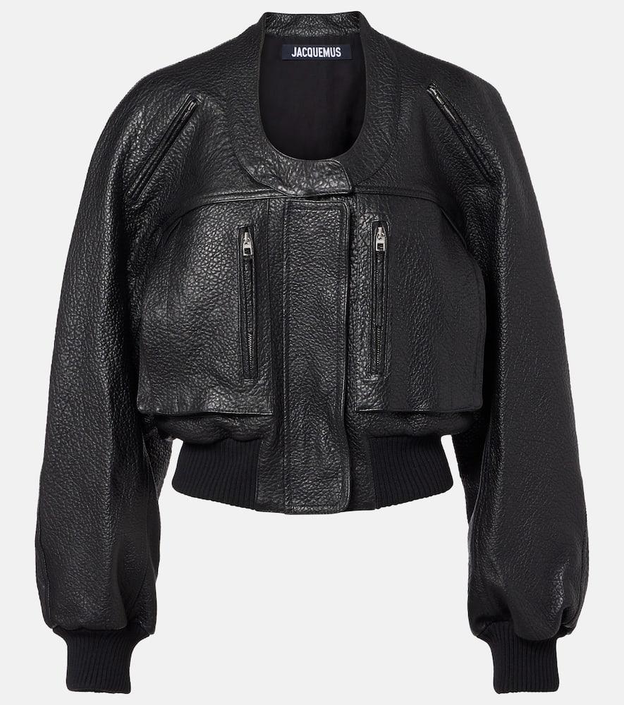 jacquemus cropped leather jacket