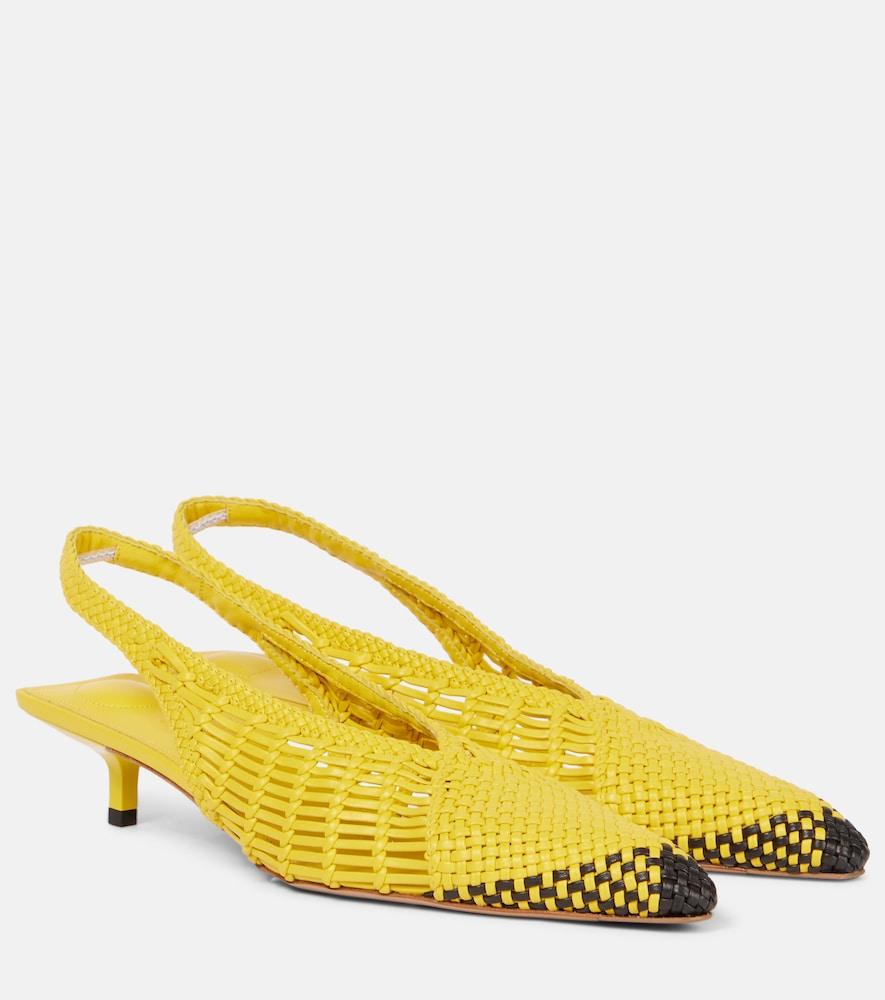jacquemus cubisto banane 35 leather slingback pumps