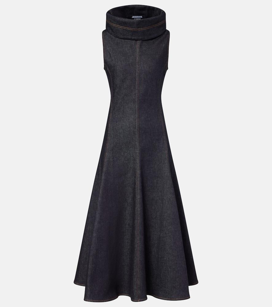 jacquemus denim midi dress