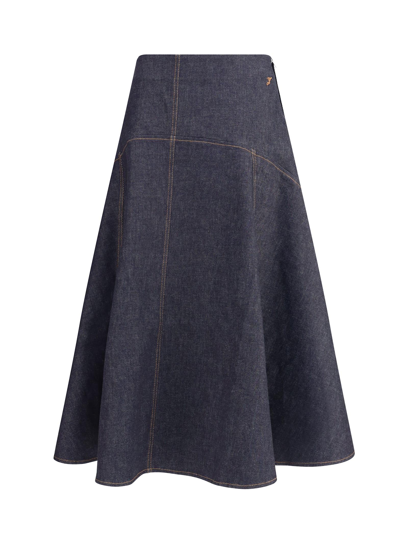 jacquemus denim midi skirt
