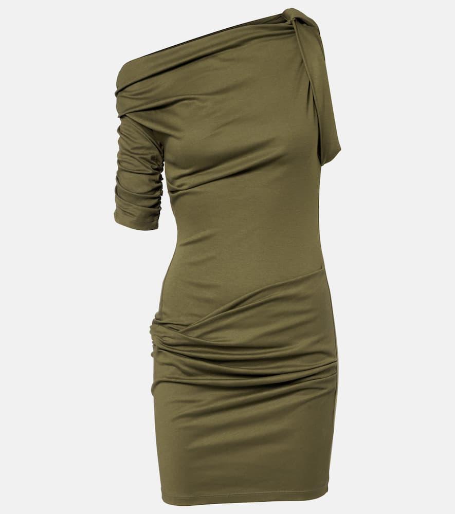 jacquemus draped cotton and silk minidress