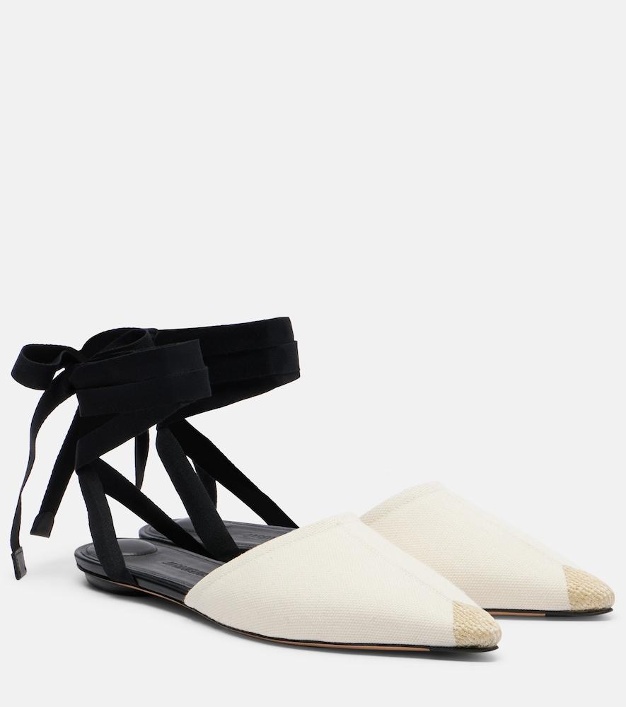 jacquemus embroidered canvas flats
