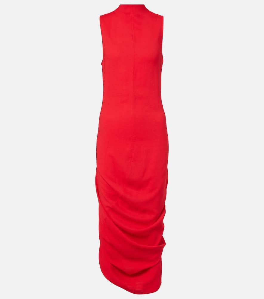 jacquemus j draped crêpe midi dress