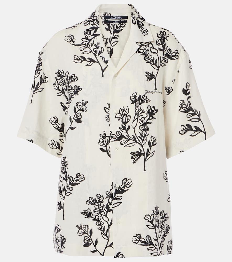 jacquemus jean floral linen bowling shirt