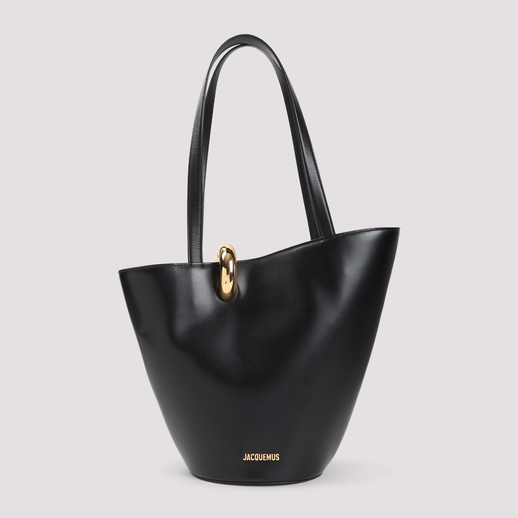 jacquemus la bambola moyen handbag black calf leather bag - women