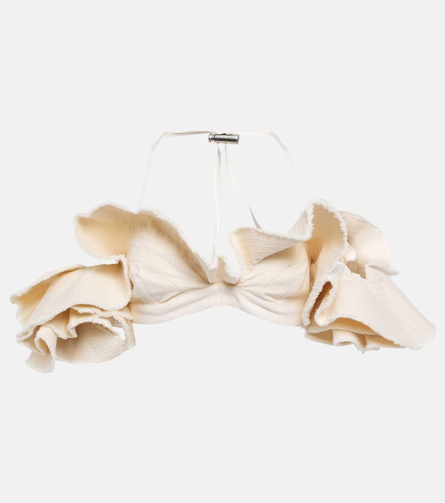jacquemus la brassière artichaut cotton crop top