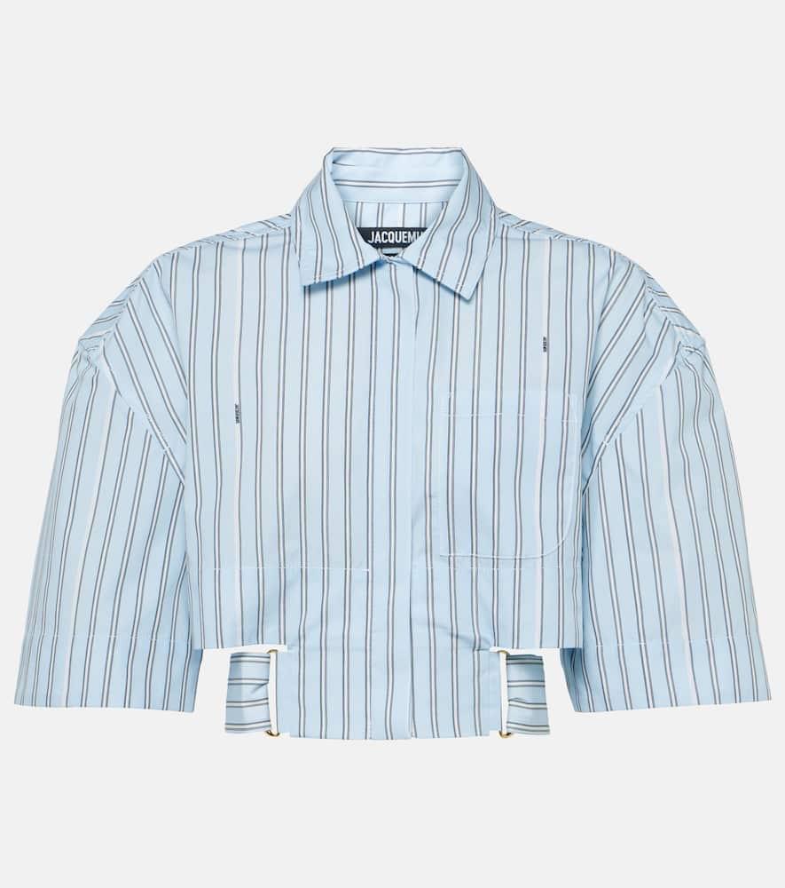 jacquemus la chemise courte bari striped cotton shirt