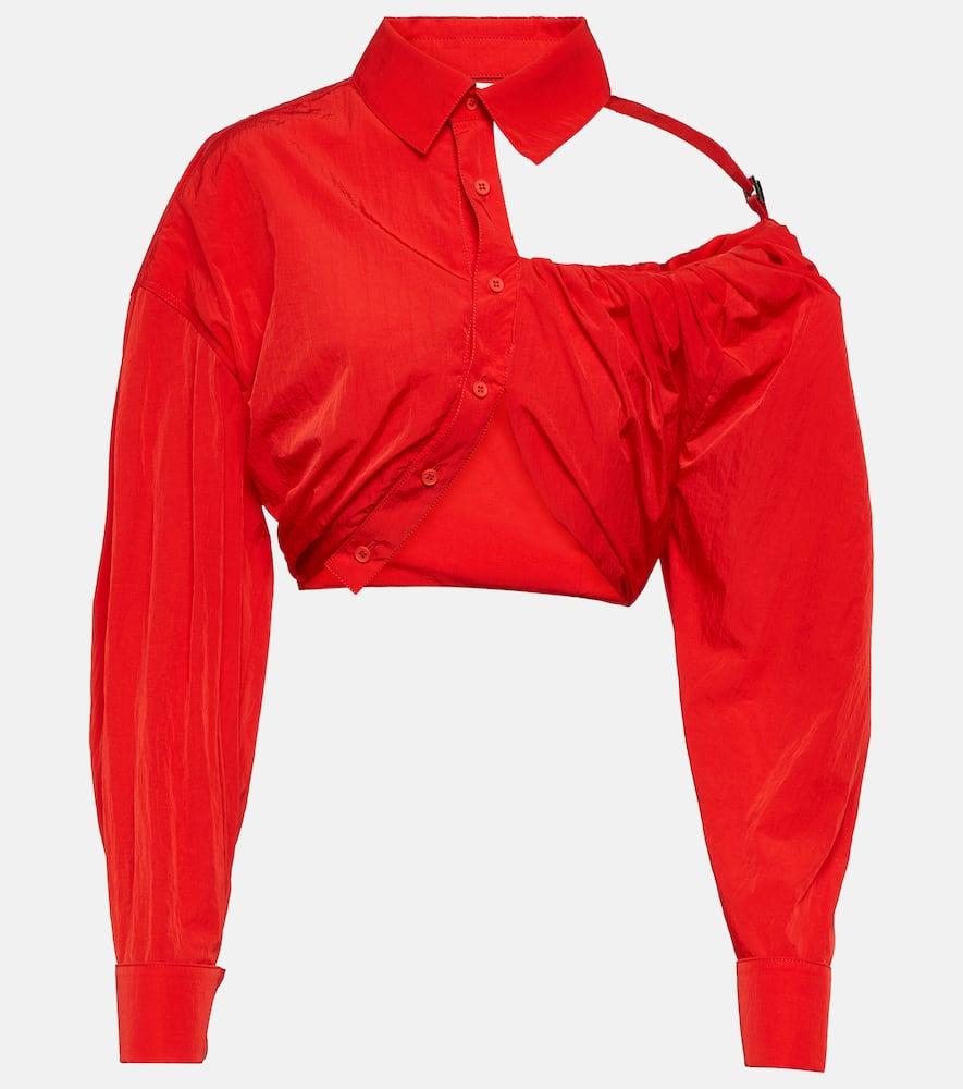jacquemus la chemise galliga cropped shirt
