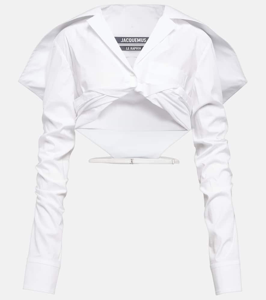 jacquemus la chemise meio cotton cropped shirt