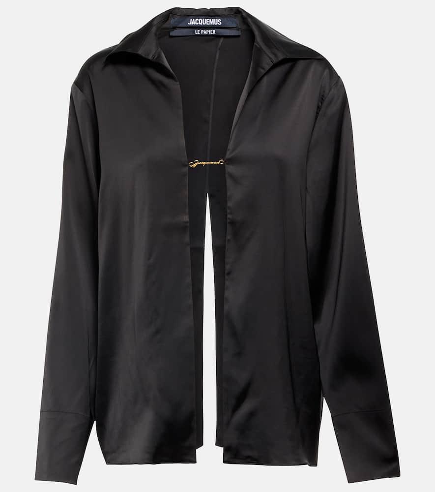 jacquemus la chemise notte satin shirt