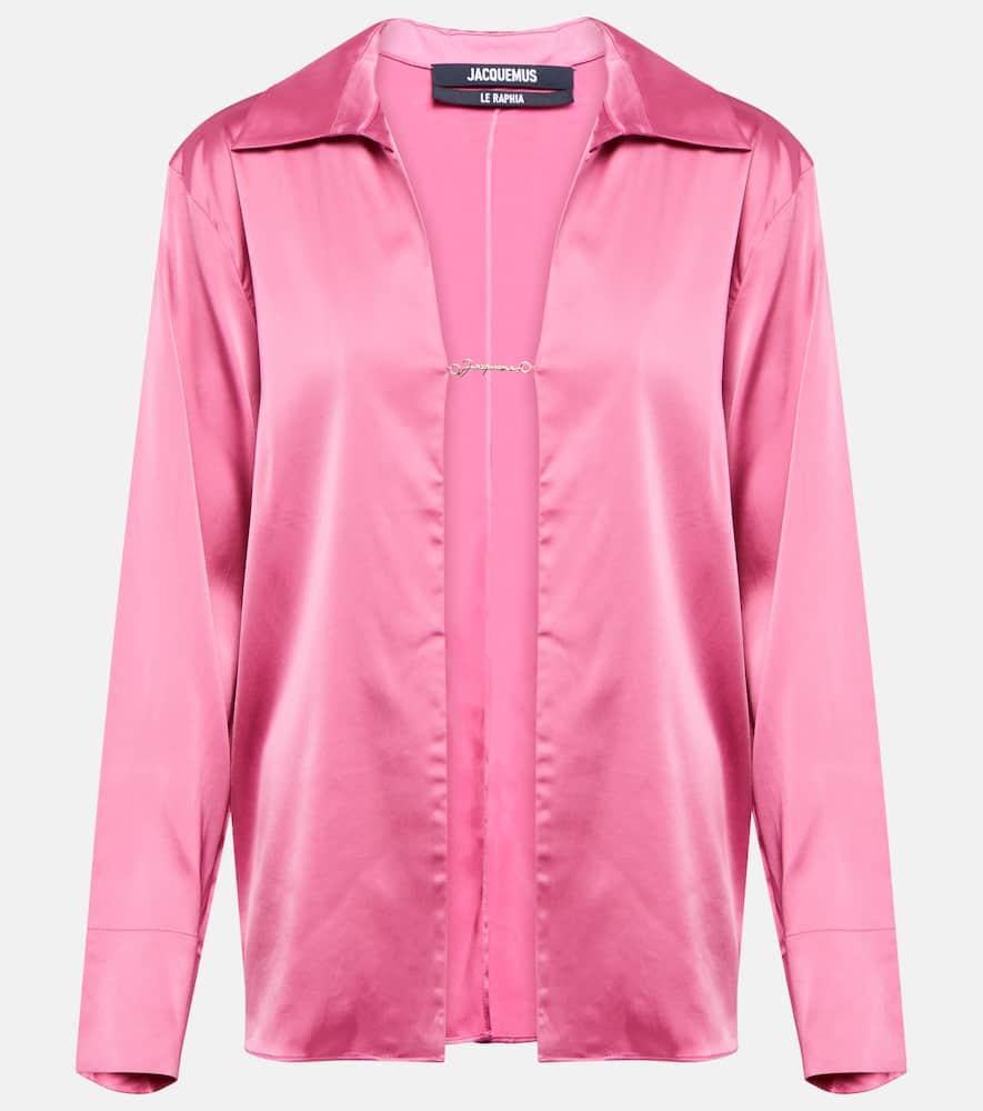 jacquemus la chemise notte satin shirt