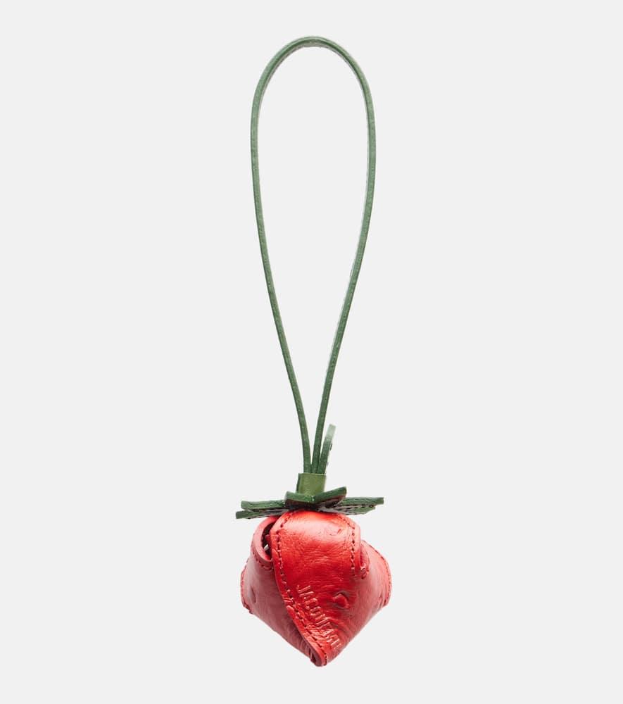 jacquemus la fraise small embossed leather bag charm